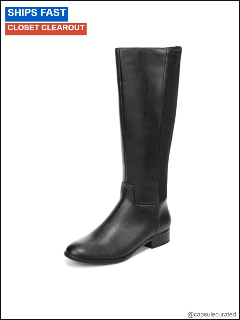 LifeStride Sarah Zip Tall Knee High Boots, Block Heel, Round Toe